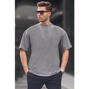 Madmext 6066 Füme Oversize Fit Basic Erkek T-shirt