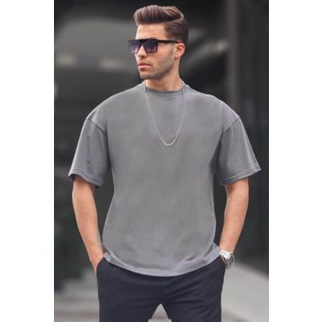 Madmext 6066 Füme Oversize Fit Basic Erkek T-shirt