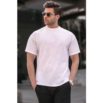 Madmext 6069 Ekru Regular Fit Basic Erkek T-shirt