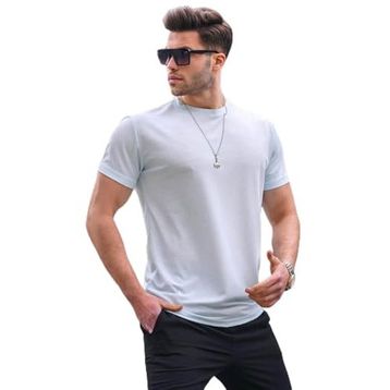 Madmext 6069 Mavi Regular Fit Basic Erkek T-shirt