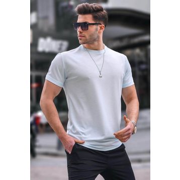 Madmext 6069 Mavi Regular Fit Basic Erkek T-shirt