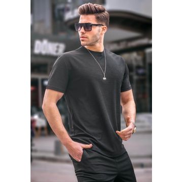 Madmext 6069 Siyah Regular Fit Basic Erkek T-shirt