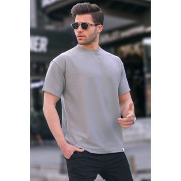 Madmext 6099 Boyalı Gri Regular Fit Basic Erkek T-shirt