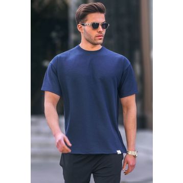 Madmext 6099 Lacivert Regular Fit Basic Erkek T-shirt