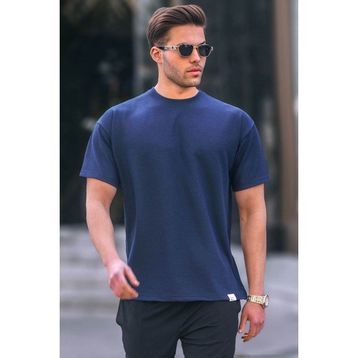 Madmext 6099 Lacivert Regular Fit Basic Erkek T-shirt
