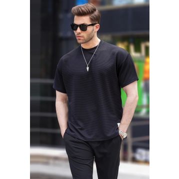 Madmext 6127 Siyah Oversize Basic Erkek T-shirt