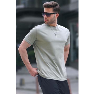 Madmext 6131 Çağla Yeşili Regular Fit Basic Erkek T-shirt
