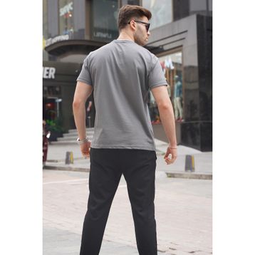 Madmext 6131 Füme Regular Fit Basic Erkek T-shirt