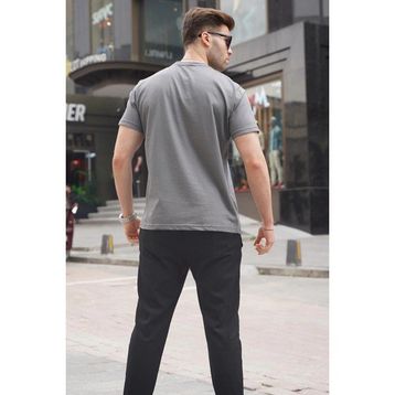 Madmext 6131 Füme Regular Fit Basic Erkek T-shirt