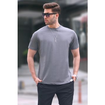 Madmext 6131 Füme Regular Fit Basic Erkek T-shirt