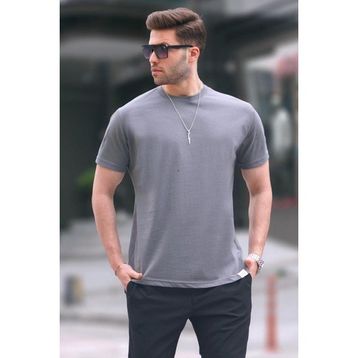 Madmext 6131 Füme Regular Fit Basic Erkek T-shirt