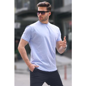Madmext 6131 Mavi Regular Fit Basic Erkek T-shirt