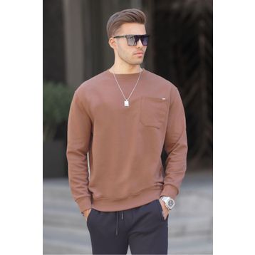 Madmext 6136 Kahverengi Erkek Sweatshirt