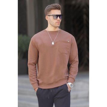 Madmext 6136 Kahverengi Erkek Sweatshirt