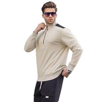 Madmext 6157 Bej Erkek Sweatshirt