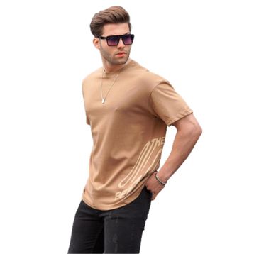 Madmext 6178 Kapuçino Desenli Erkek T-shirt