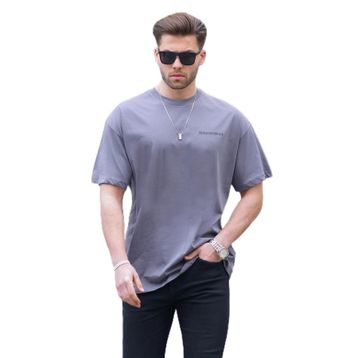 Madmext 6192 Füme Oversize Baskılı Erkek T-shirt