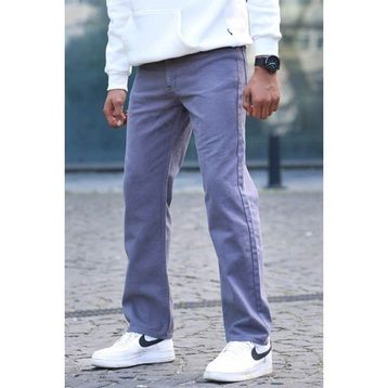 Madmext 6312 Straight Fit Boyalı Gri Erkek Jean Pantolon