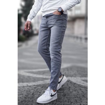 Madmext 6323 Gri Likralı Skinny Fit Erkek Jean Pantolon