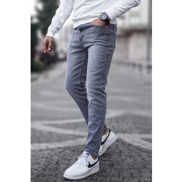 Madmext 6323 Gri Likralı Skinny Fit Erkek Jean Pantolon