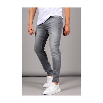 Madmext 6323 Gri Likralı Skinny Fit Erkek Jean Pantolon