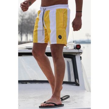Madmext 6360 Sarı Çizgili Erkek Deniz Şortu