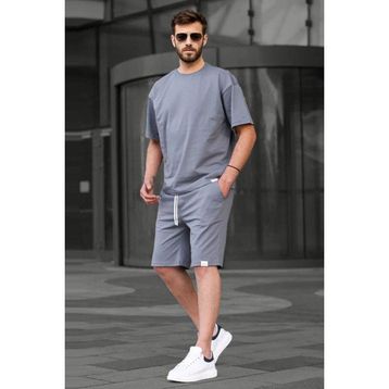 Madmext 6377 Füme Basic Erkek Şort Takımı