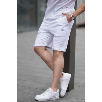 Madmext 6528 Beyaz Erkek Basic Şort