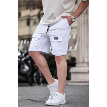 Madmext 6533 Beyaz Erkek Basic Şort