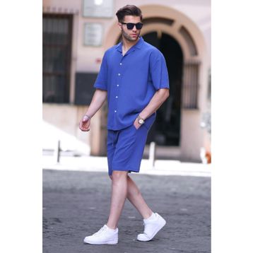 Madmext 6729 Saks Basic Erkek Şort Takımı