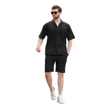 Madmext 6729 Siyah Basic Erkek Şort Takımı