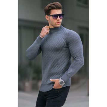 Madmext 6857 Antrasit Erkek Kazak