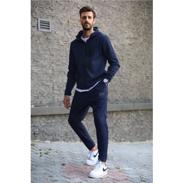 Madmext Lacivert Baskılı Regular Fit Erkek Eşofman Takımı