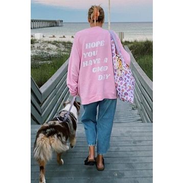 Madmext MG1219 Pembe Mad Girls Sırt Baskılı Kadın Sweatshirt