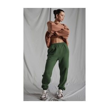 Madmext MG1235 72295 Kadın Haki Beli Lastikli Oversize Eşofman Altı