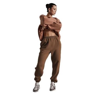 Madmext MG1235 Camel Kadın Beli Lastikli Oversize Eşofman Altı