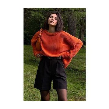 Madmext MG1264 Turuncu Bisiklet Yaka Basic Kazak