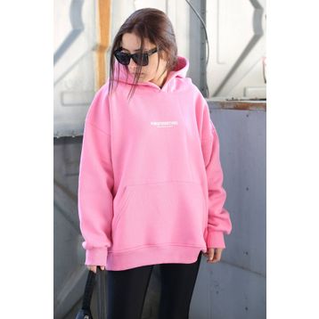 Madmext Mg1287 Mad Girls Pembe Baskılı Oversize Sweatshirt