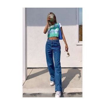 Madmext MG1289 Mad Girls Mavi Palazzo Jean