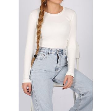 Madmext MG1292 Mad Girls Beyaz Fitilli Bodysuit