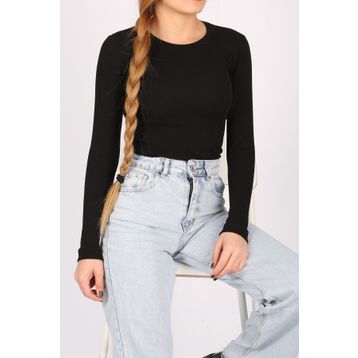 Madmext MG1292 Mad Girls Siyah Fitilli Bodysuit