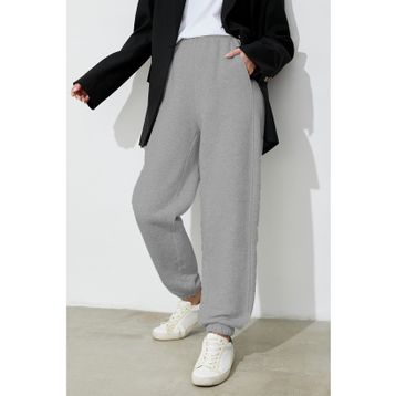 Madmext MG1353 Kadın Gri Comfort Fit Eşofman Altı