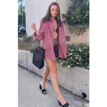 Madmext MG1369 Mad Pudra Oversize Kadın Gömlek