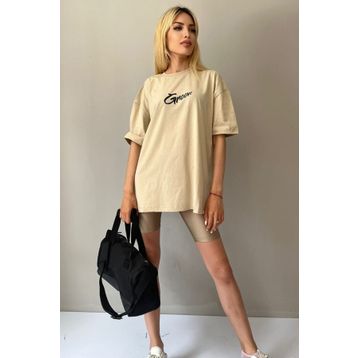Madmext Mg1491 Baskılı Oversize Tişört