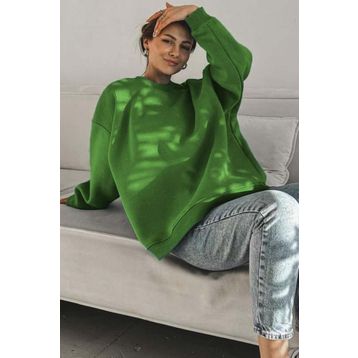Madmext MG1559 Mint Yeşili Bisiklet Yaka Basic Kadın Sweatshirt