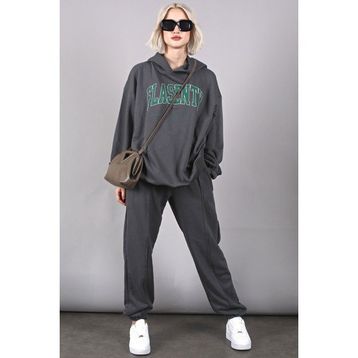 Madmext MG1561 Füme Oversize Baskılı Erkek Eşofman Takım