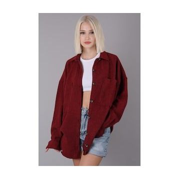 Madmext MG1562 Kırmızı Oversize Gömlek Ceket