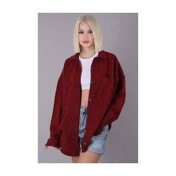 Madmext MG1562 Kırmızı Oversize Gömlek Ceket