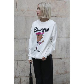 Madmext MG1578 Ekru Kadın Sweatshirt