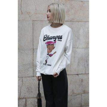 Madmext MG1578 Ekru Kadın Sweatshirt